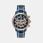 E Class Men Quartz Blue Dial Multi-Function Stainless Steel Watch TWEG20207