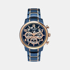 E Class Men Quartz Blue Dial Multi-Function Stainless Steel Watch TWEG20207