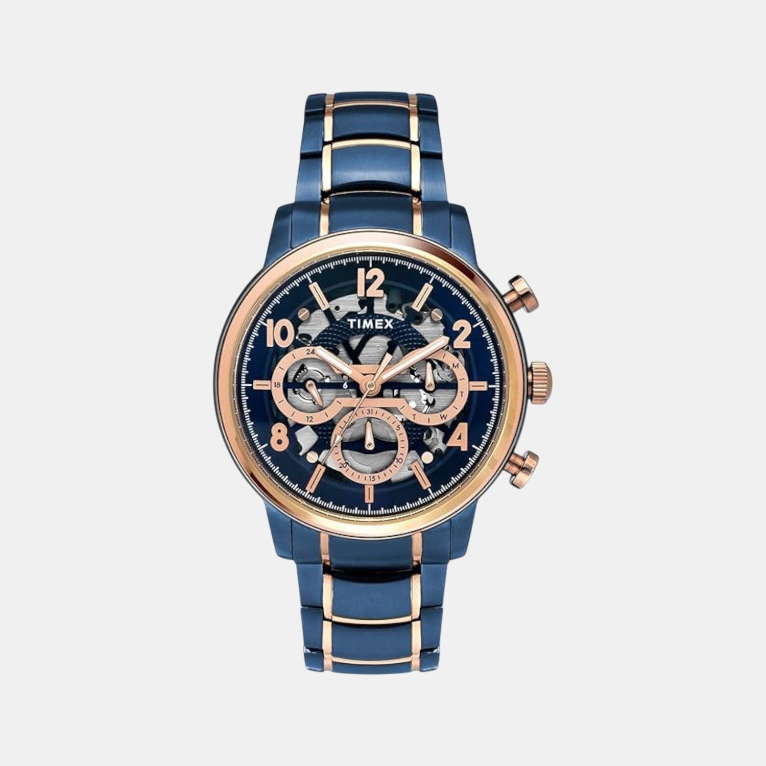 E Class Men Quartz Blue Dial Multi-Function Stainless Steel Watch TWEG20207