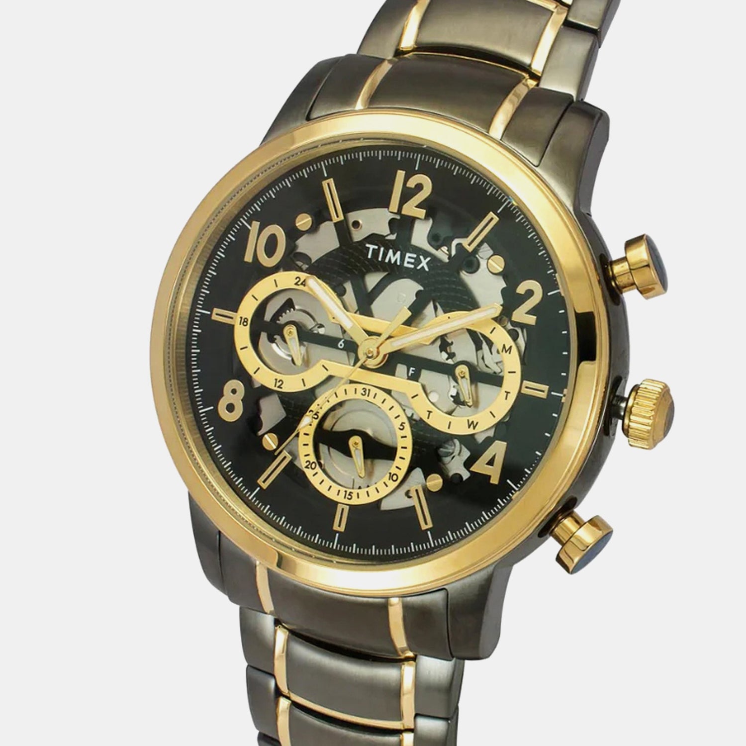 E Class Men Quartz Black Dial Multi-Function Stainless Steel Watch TWEG20208