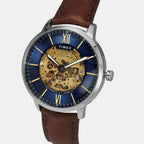 Signio Men Automatic Brown Dial Analog Leather Watch TWEG23501
