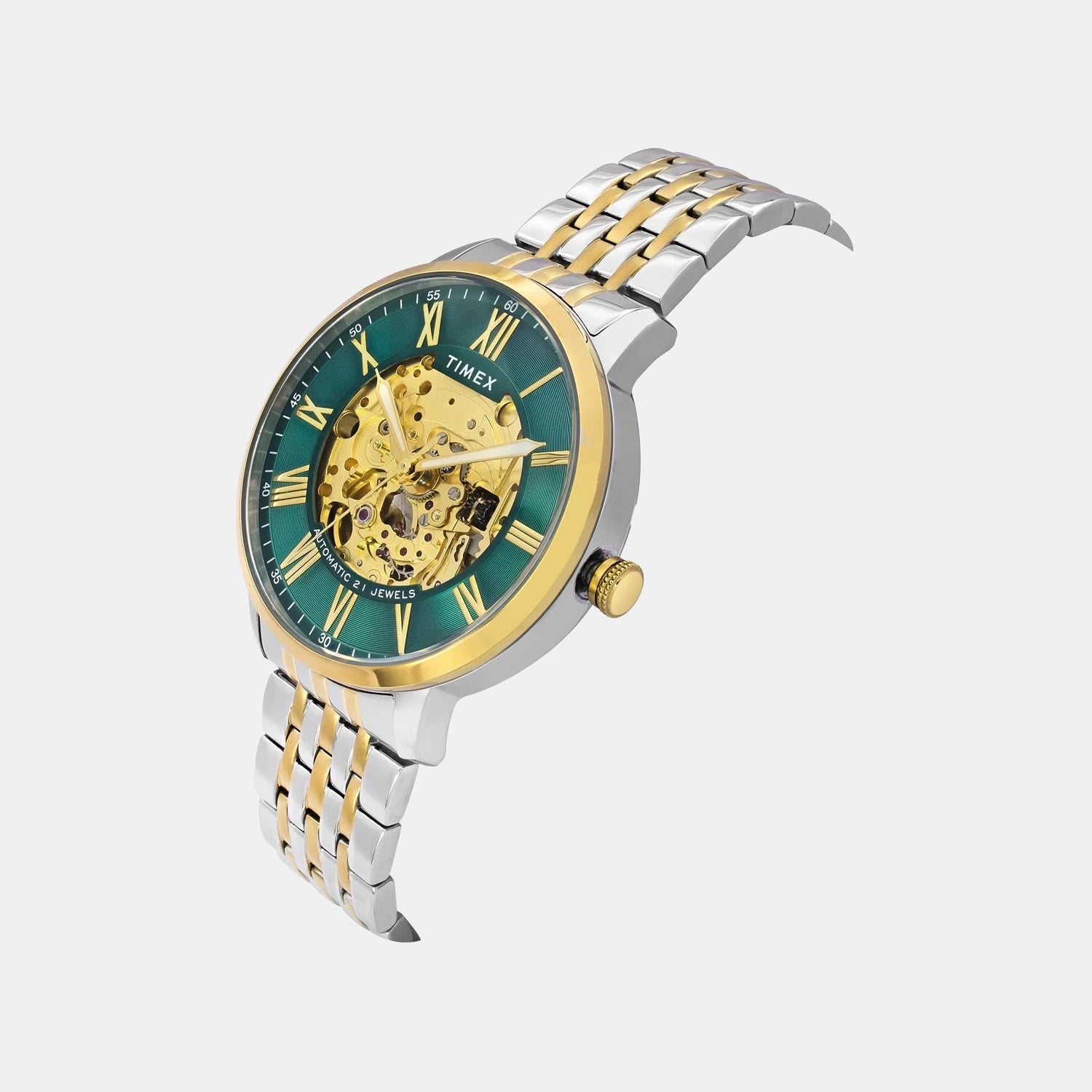 Signio Men Automatic Green Dial Analog Stainless Steel Watch TWEG23504