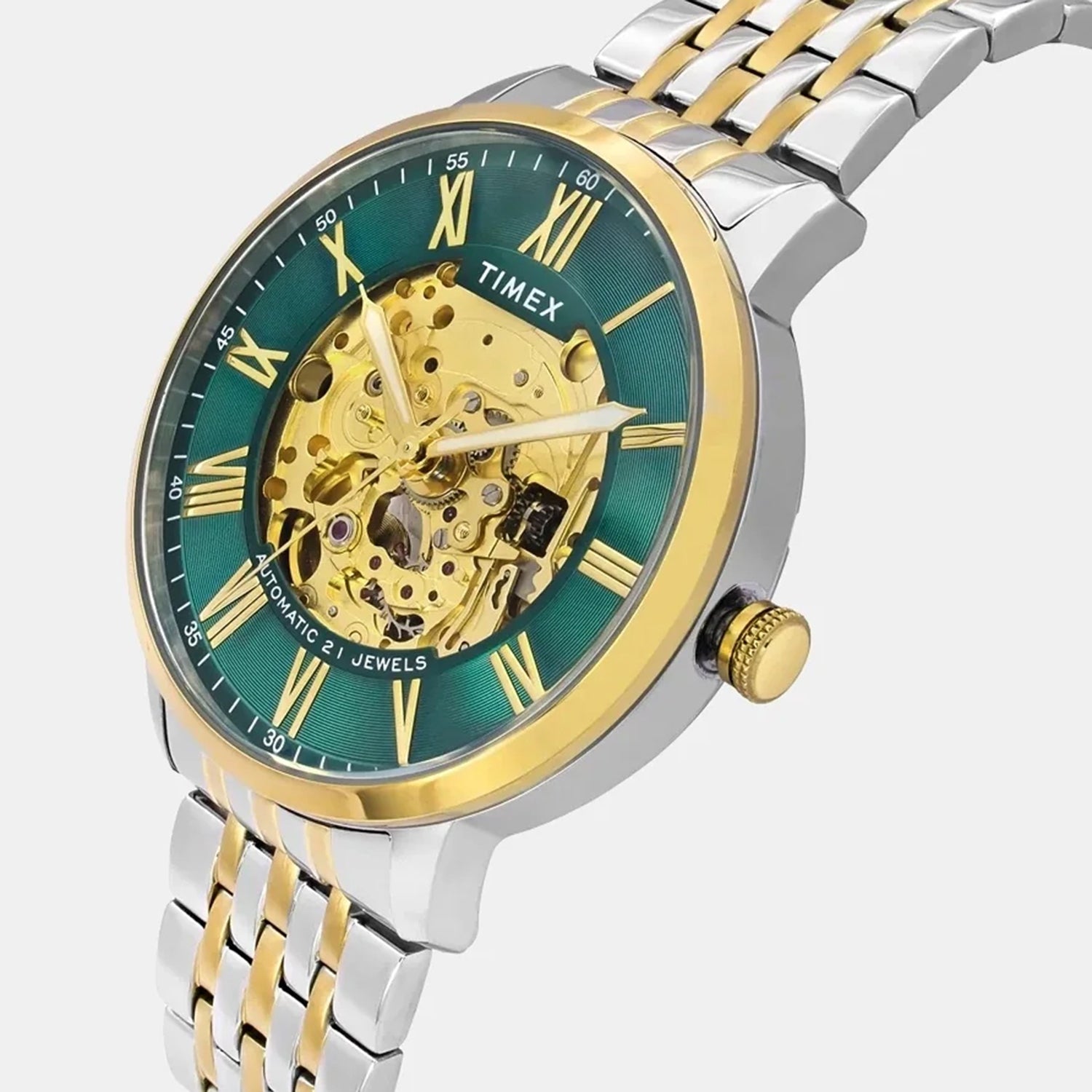 Signio Men Automatic Green Dial Analog Stainless Steel Watch TWEG23504