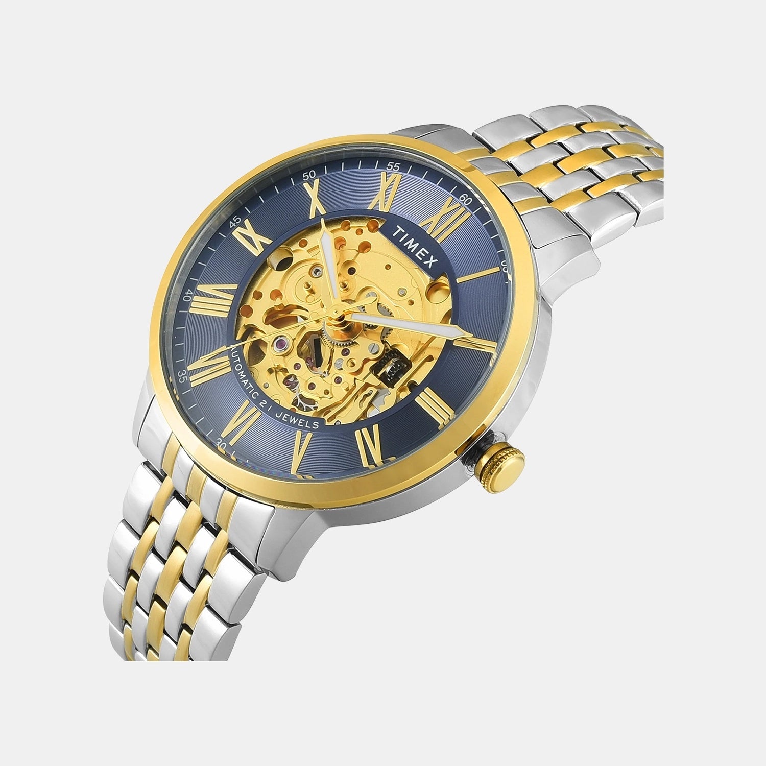 Signio Men Automatic Blue Dial Analog Stainless Steel Watch TWEG23505