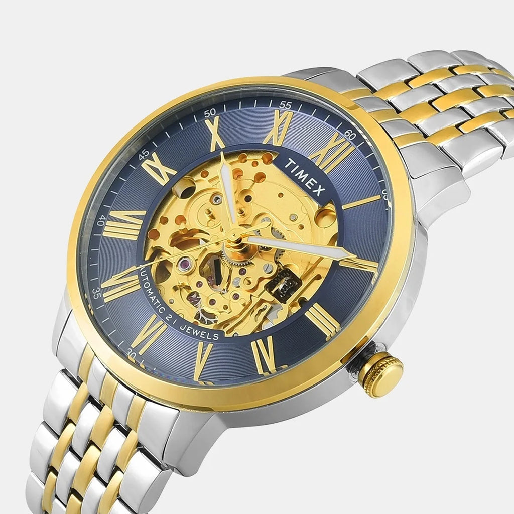 Signio Men Automatic Blue Dial Analog Stainless Steel Watch TWEG23505