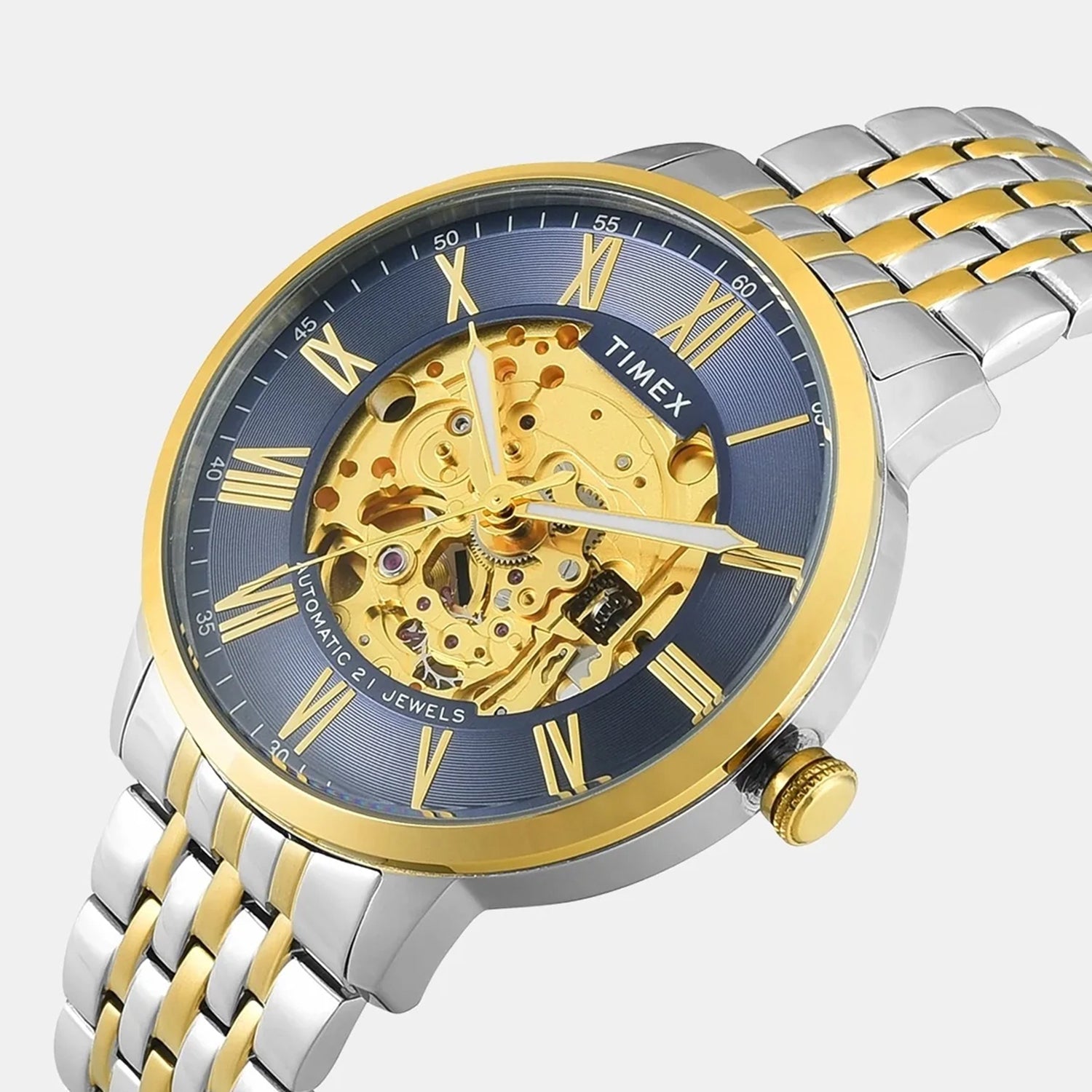Signio Men Automatic Blue Dial Analog Stainless Steel Watch TWEG23505