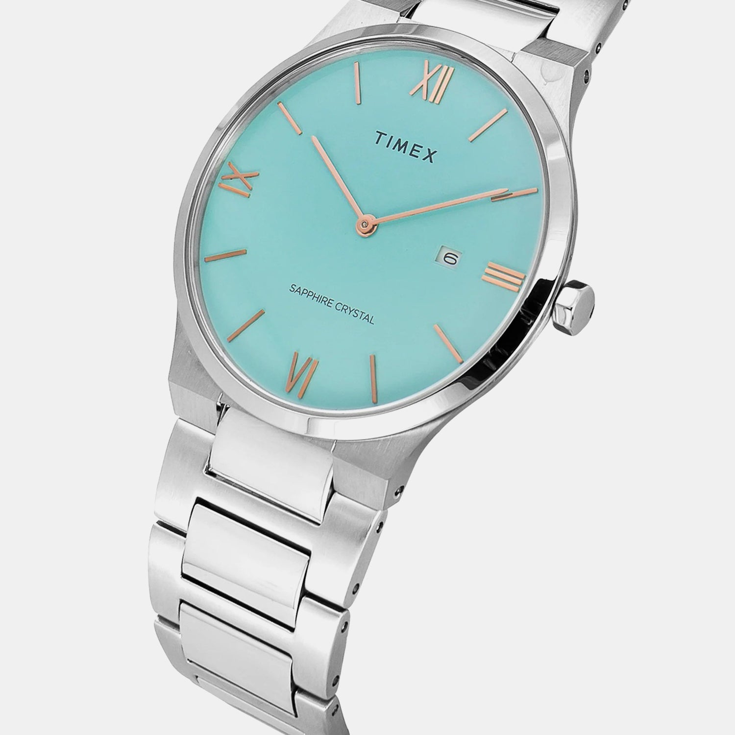 Fashion Men Quartz Blue Dial Analog Stainless Steel Watch TWEG23604