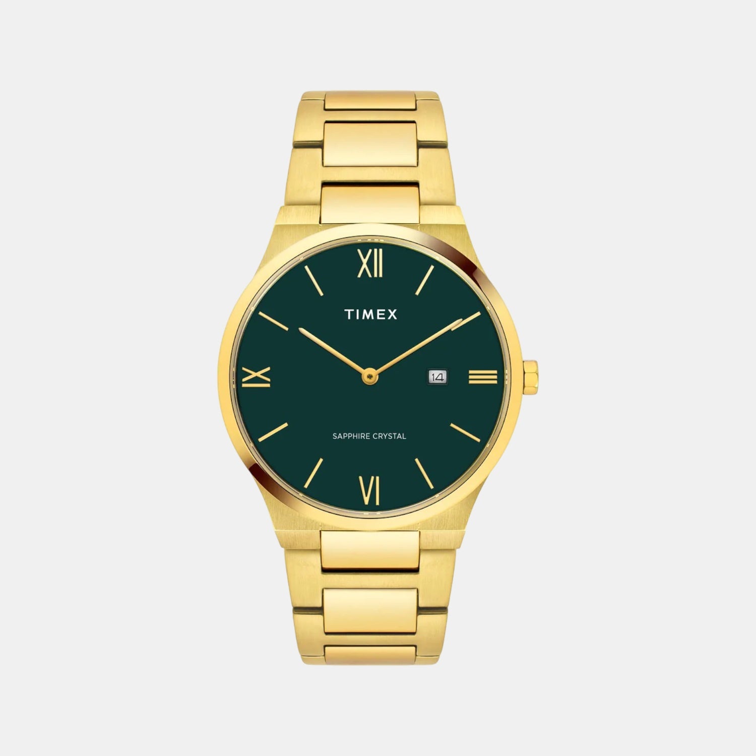 Fashion Men Quartz Green Dial Analog Stainless Steel Watch TWEG23605