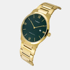 Fashion Men Quartz Green Dial Analog Stainless Steel Watch TWEG23605