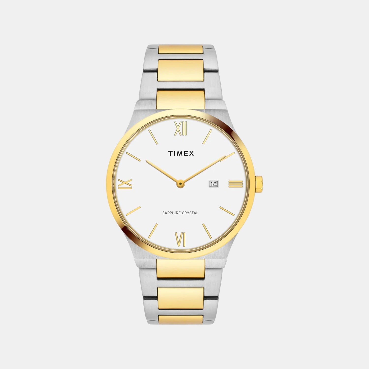 Fashion Men Quartz White Dial Analog Stainless Steel Watch TWEG23606