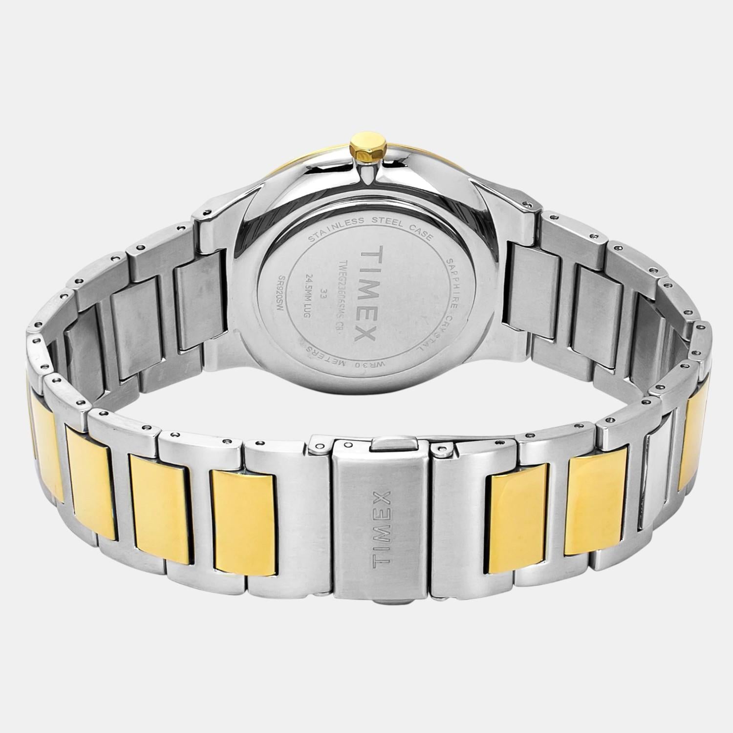 Fashion Men Quartz White Dial Analog Stainless Steel Watch TWEG23606