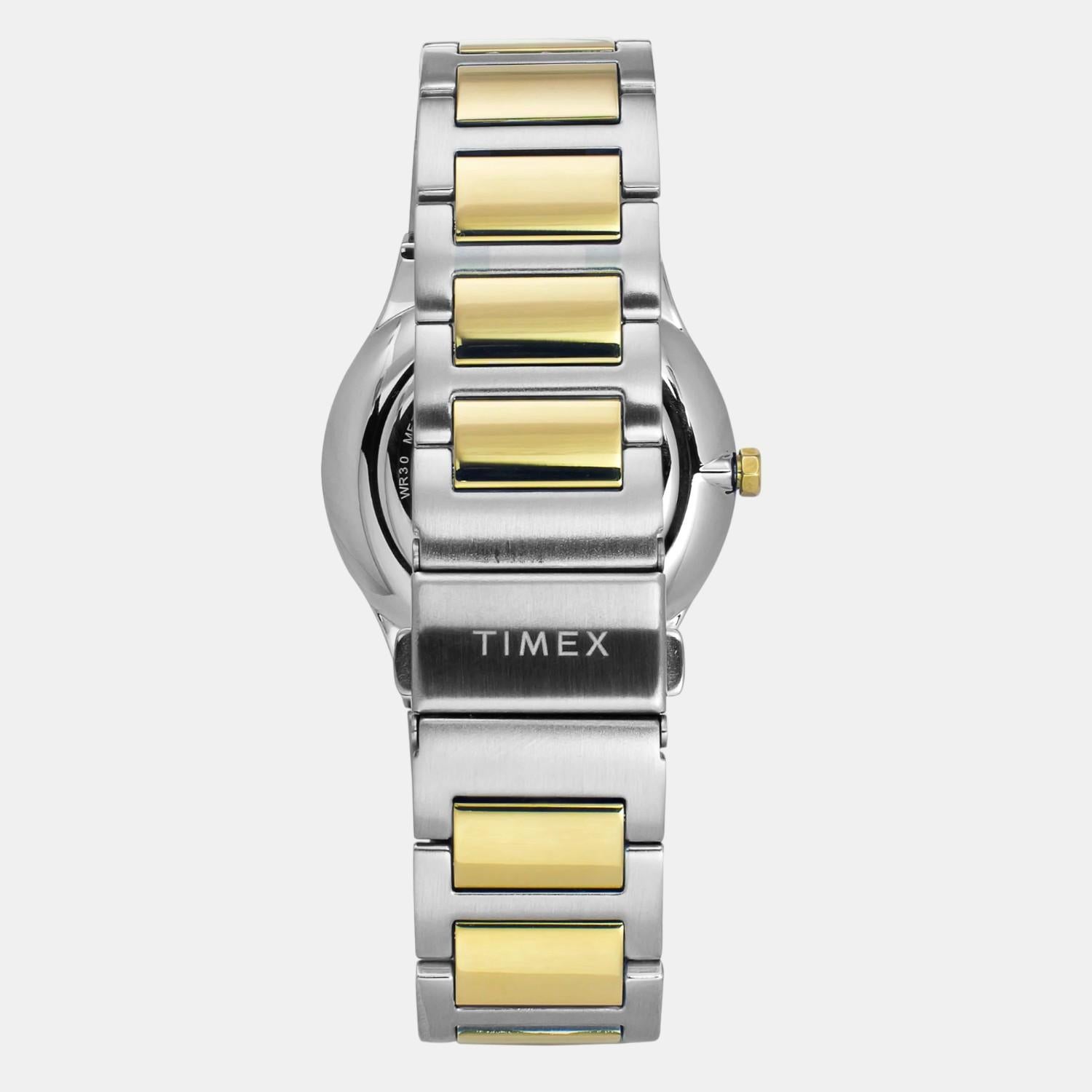 Fashion Men Quartz White Dial Analog Stainless Steel Watch TWEG23606