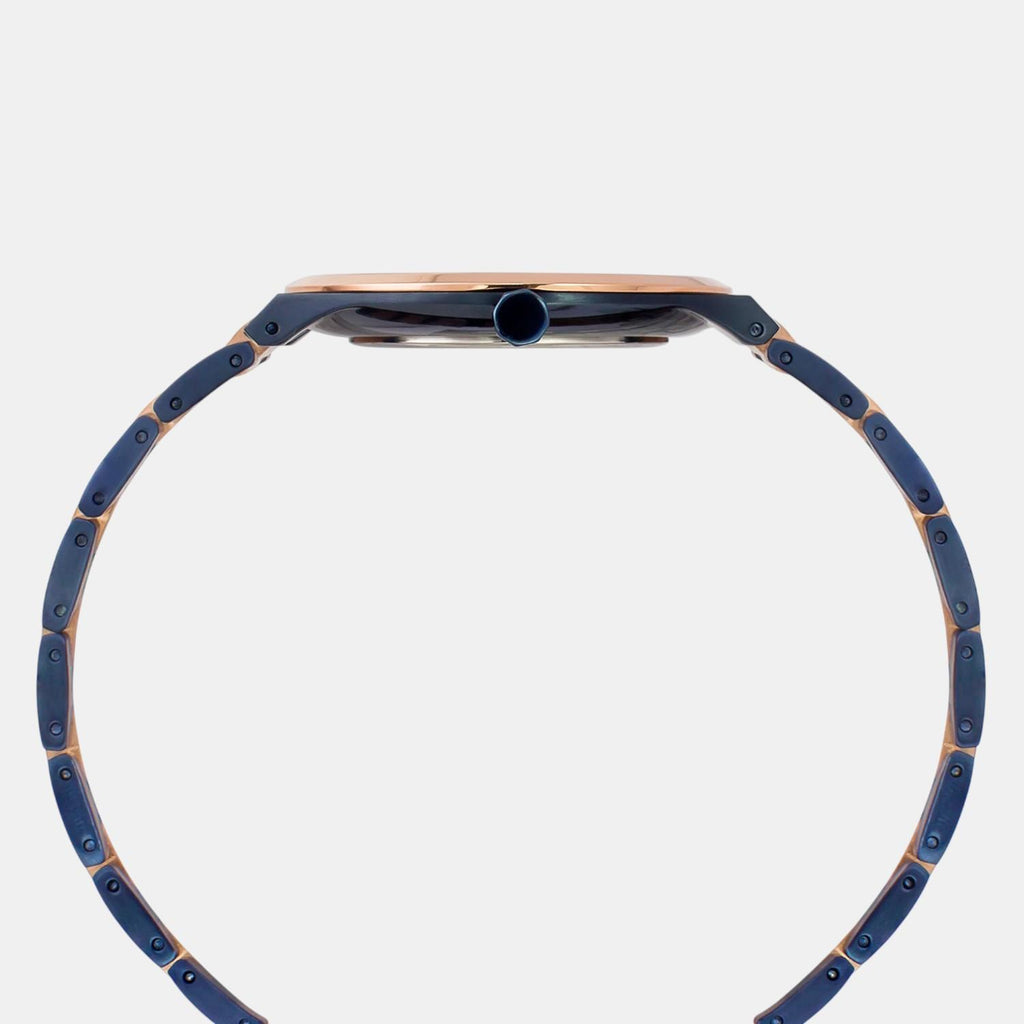 Fashion Men Quartz Blue Dial Analog Stainless Steel Watch TWEG23607