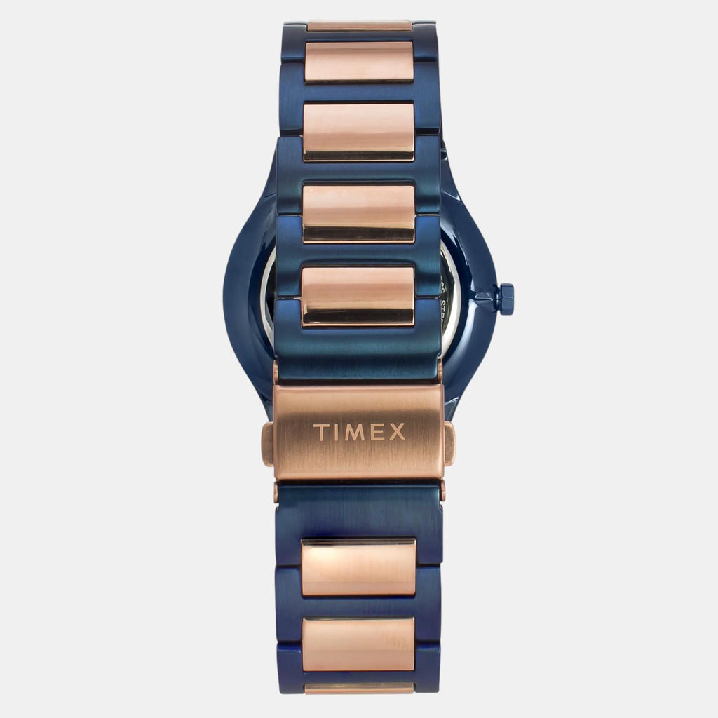 Fashion Men Quartz Blue Dial Analog Stainless Steel Watch TWEG23607