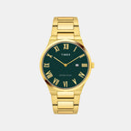 Signio Men Quartz Green Dial Analog Stainless Steel Watch TWEG23608