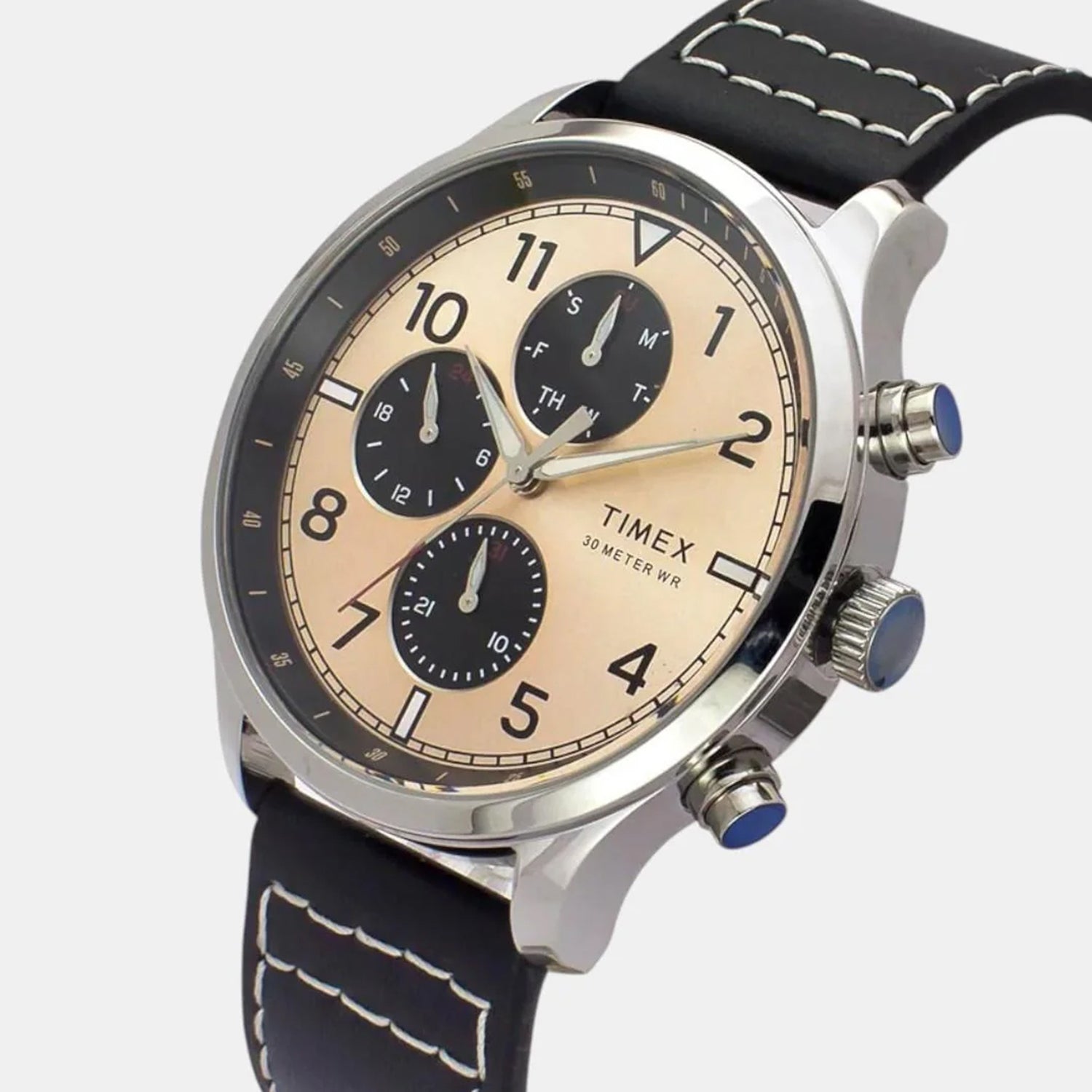 Trendline Men Quartz Copper Dial Multi-Function Leather Watch TWEG23900