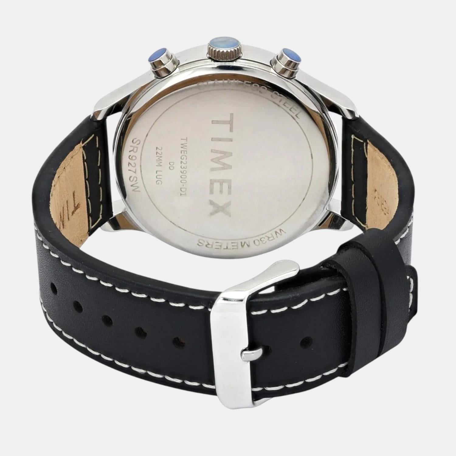 Timex Fashion Men Quartz Copper Dial Multi-Function Leather Watch