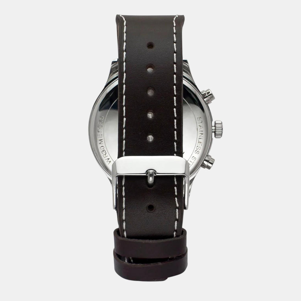 Fashion Men Quartz Blue Dial Multi-Function Leather Watch TWEG23901