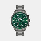 Fashion Men Quartz Green Dial Multi-Function Stainless Steel Watch TWEG23903