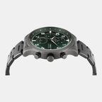 Fashion Men Quartz Green Dial Multi-Function Stainless Steel Watch TWEG23903