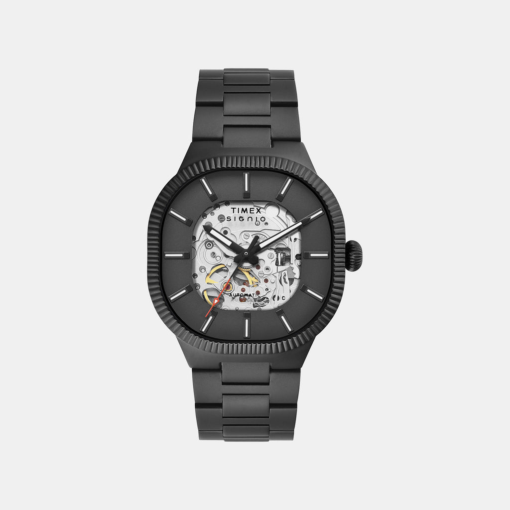 Signio Men Automatic Black Dial Analog Stainless Steel Watch TWEG24702