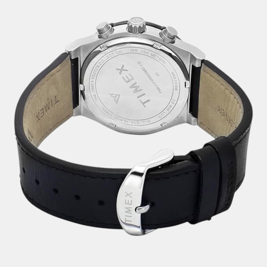 E Class Men Quartz Black Dial Chronograph Leather Watch TWEG24800