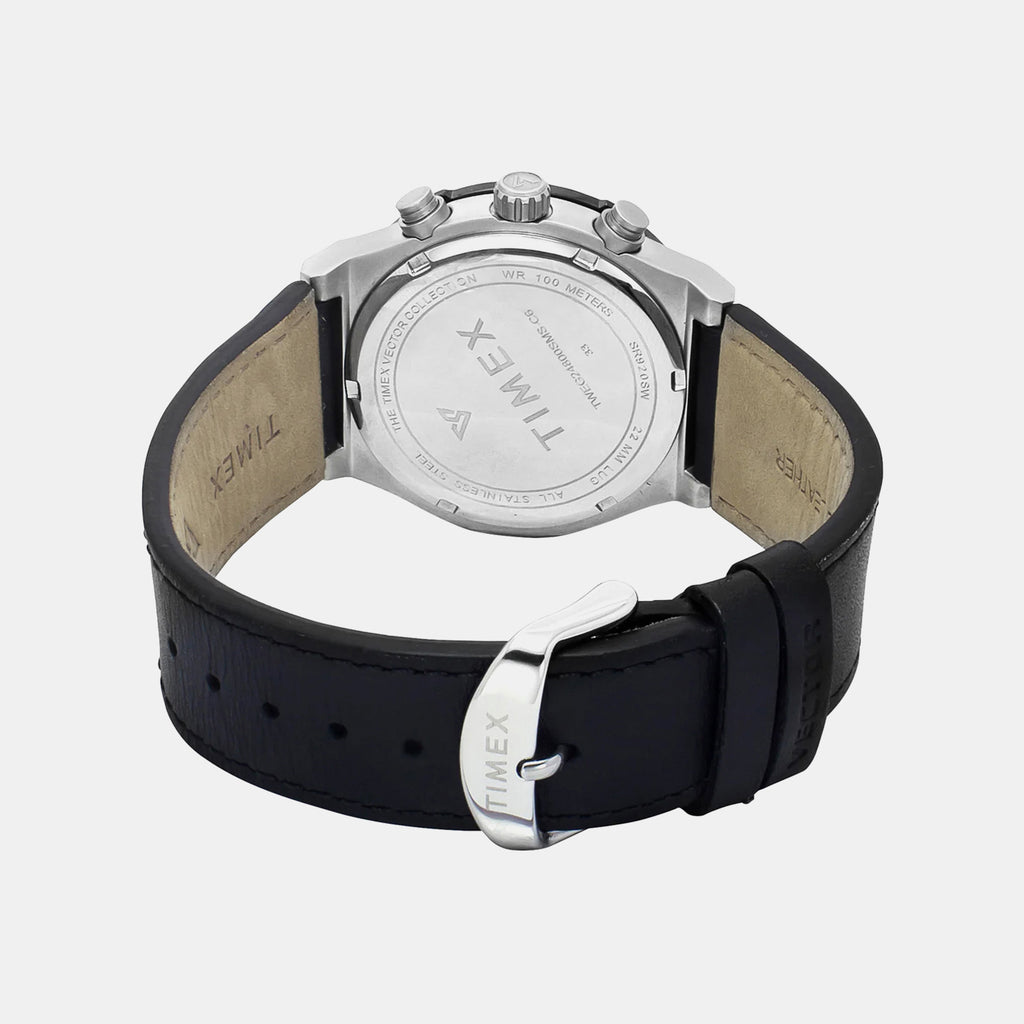 E Class Men Quartz Black Dial Chronograph Leather Watch TWEG24800