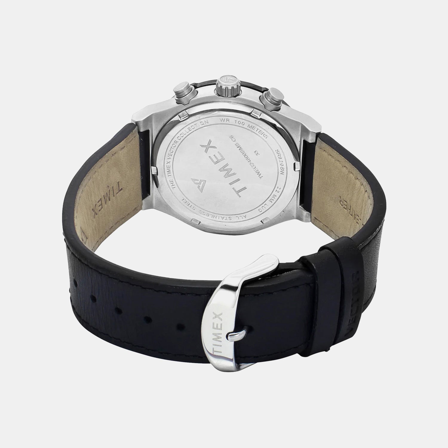 E Class Men Quartz Black Dial Chronograph Leather Watch TWEG24800
