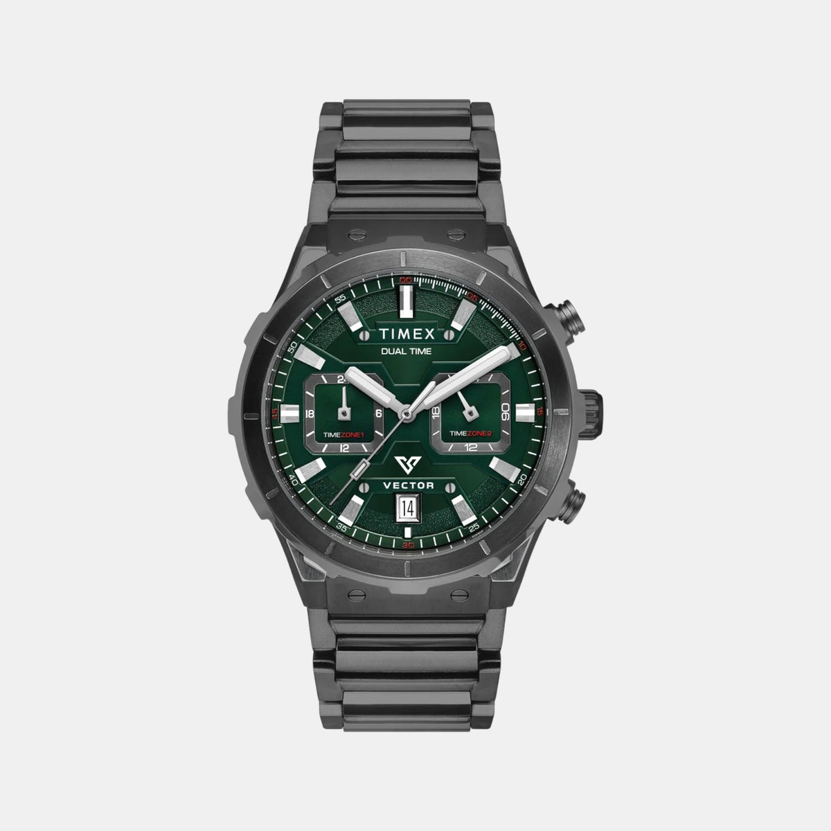 Vector Men Quartz Green Dial Multi-Function Stainless Steel Watch TWEG24802