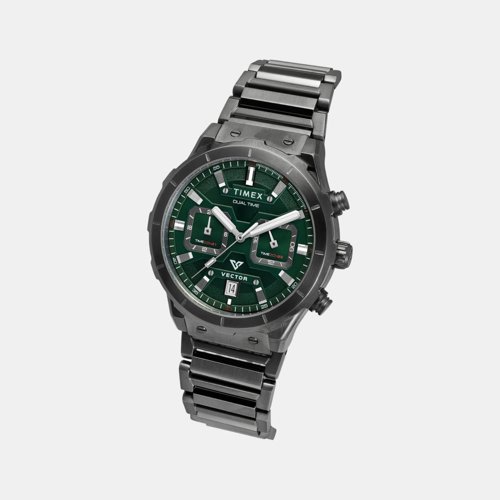 E Class Men Quartz Green Dial Chronograph Stainless Steel Watch TWEG24802