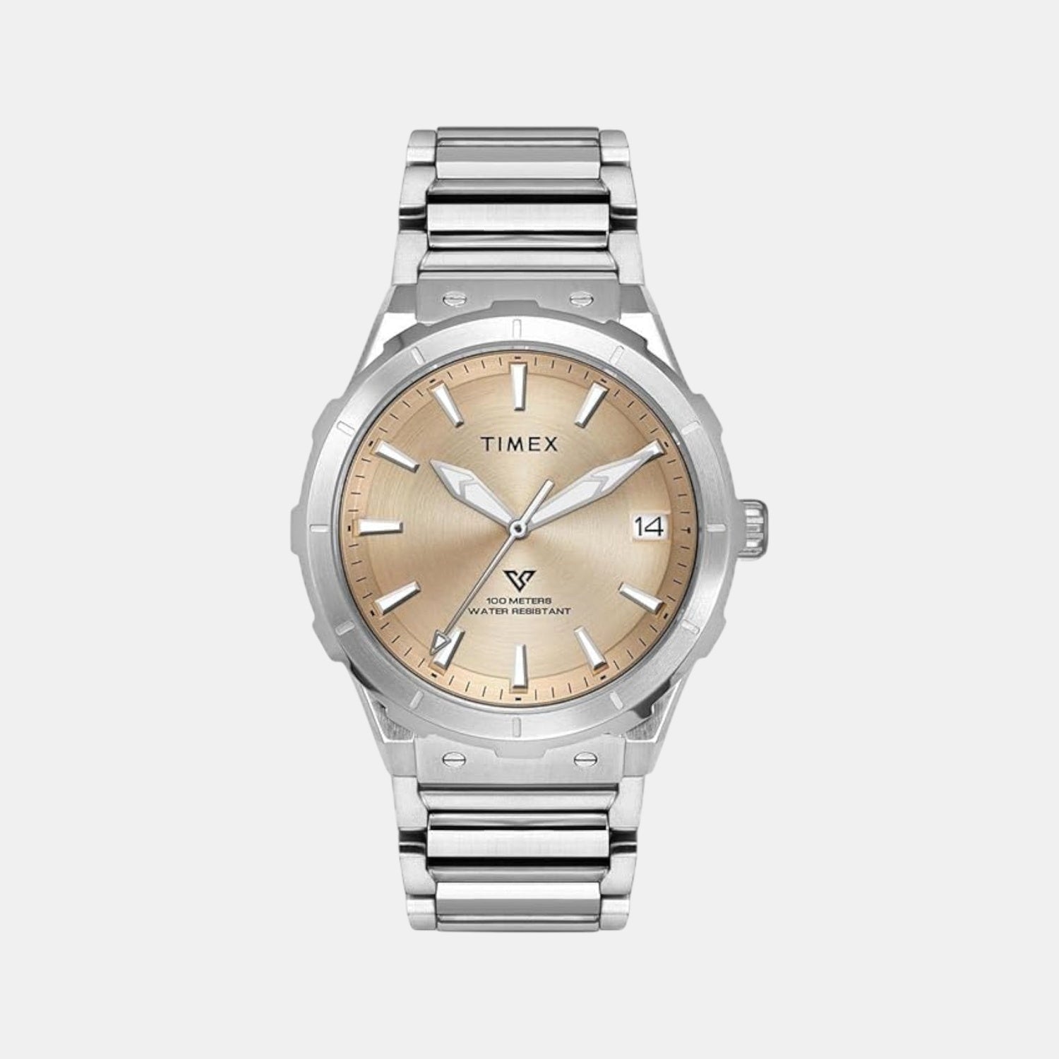 E Class Men Quartz Champagne Dial Analog Stainless Steel Watch TWEG24803