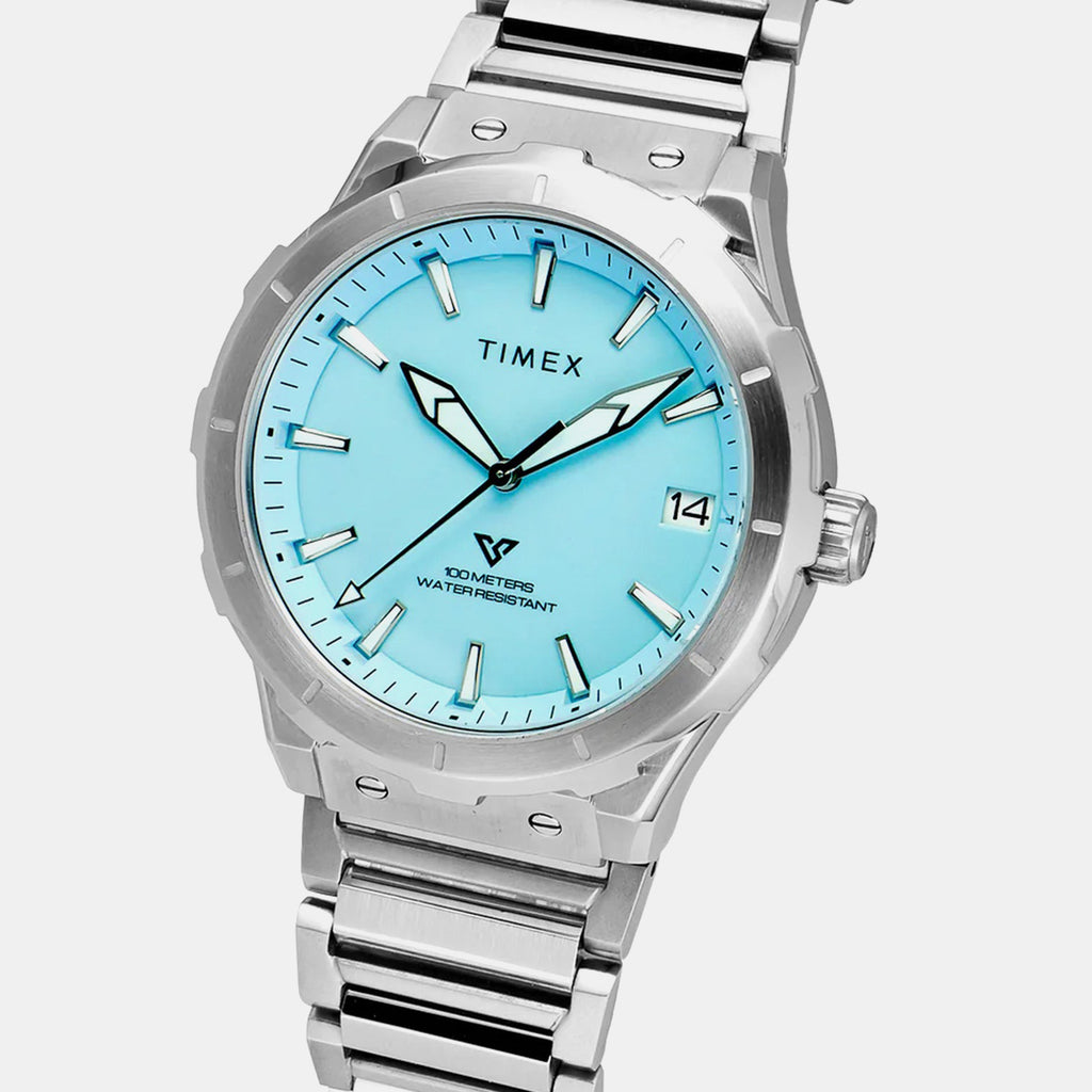 E Class Men Quartz Blue Dial Analog Stainless Steel Watch TWEG24804