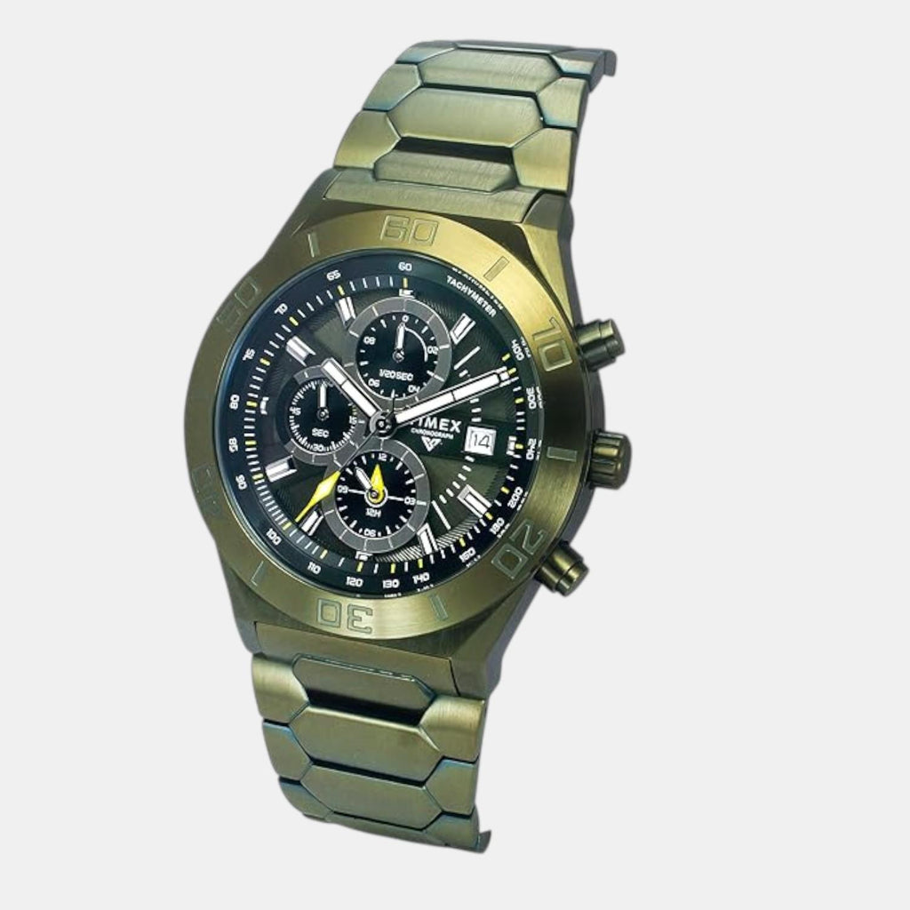 E Class Men Quartz Green Dial Chronograph Stainless Steel Watch TWEG24903