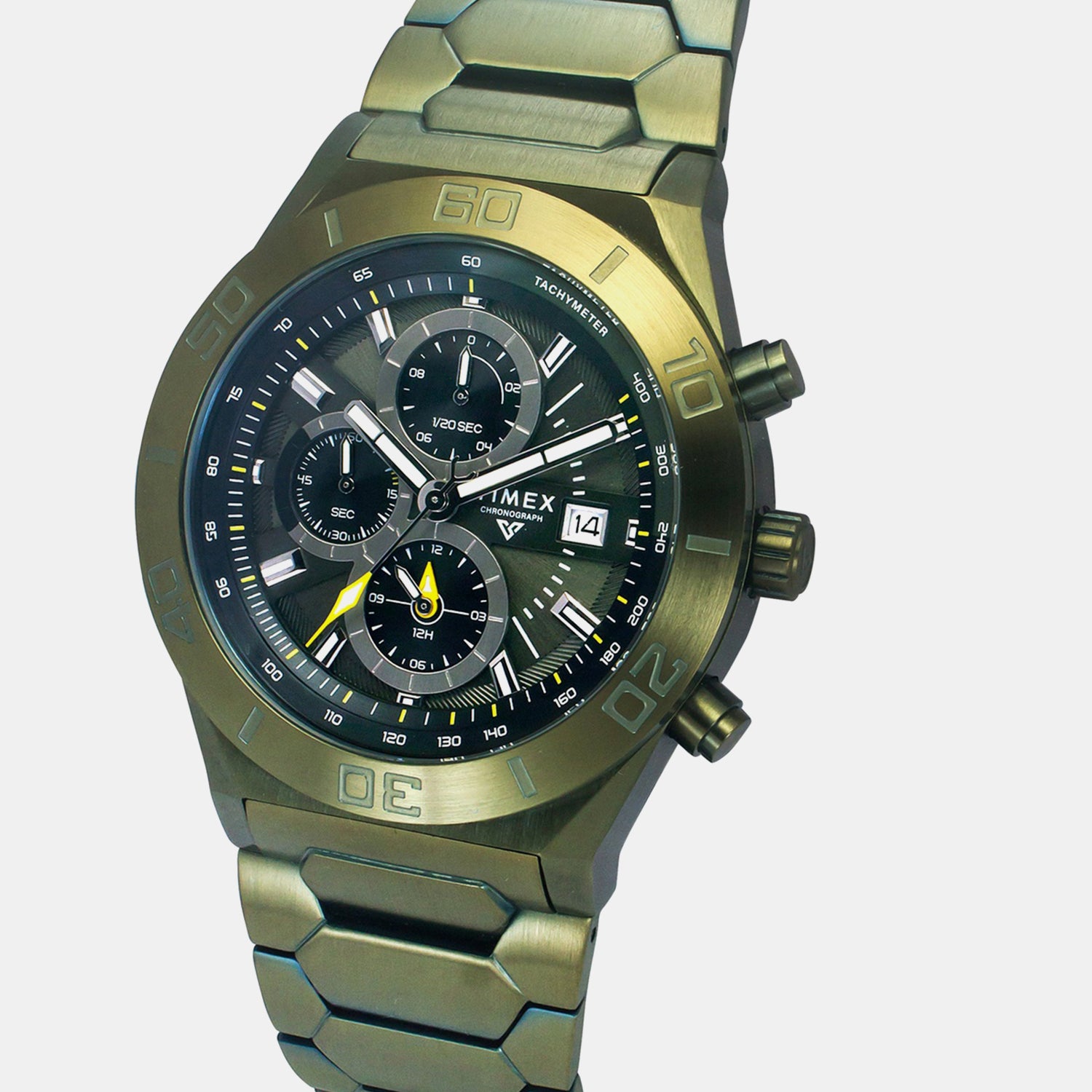 E Class Men Quartz Green Dial Chronograph Stainless Steel Watch TWEG24903