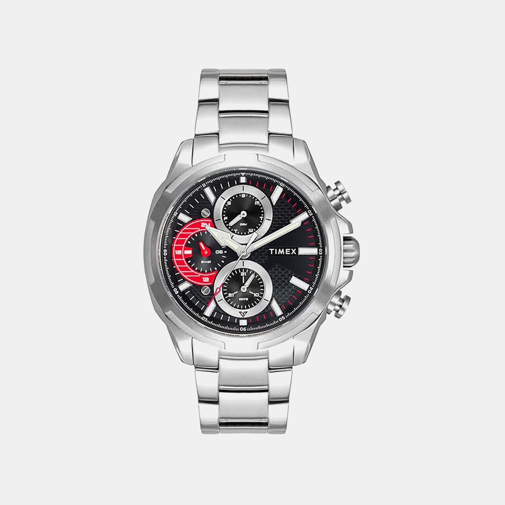 E Class Men Quartz Black Dial Multi-Function Stainless Steel Watch TWEG25000