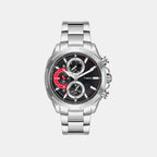 E Class Men Quartz Black Dial Multi-Function Stainless Steel Watch TWEG25000
