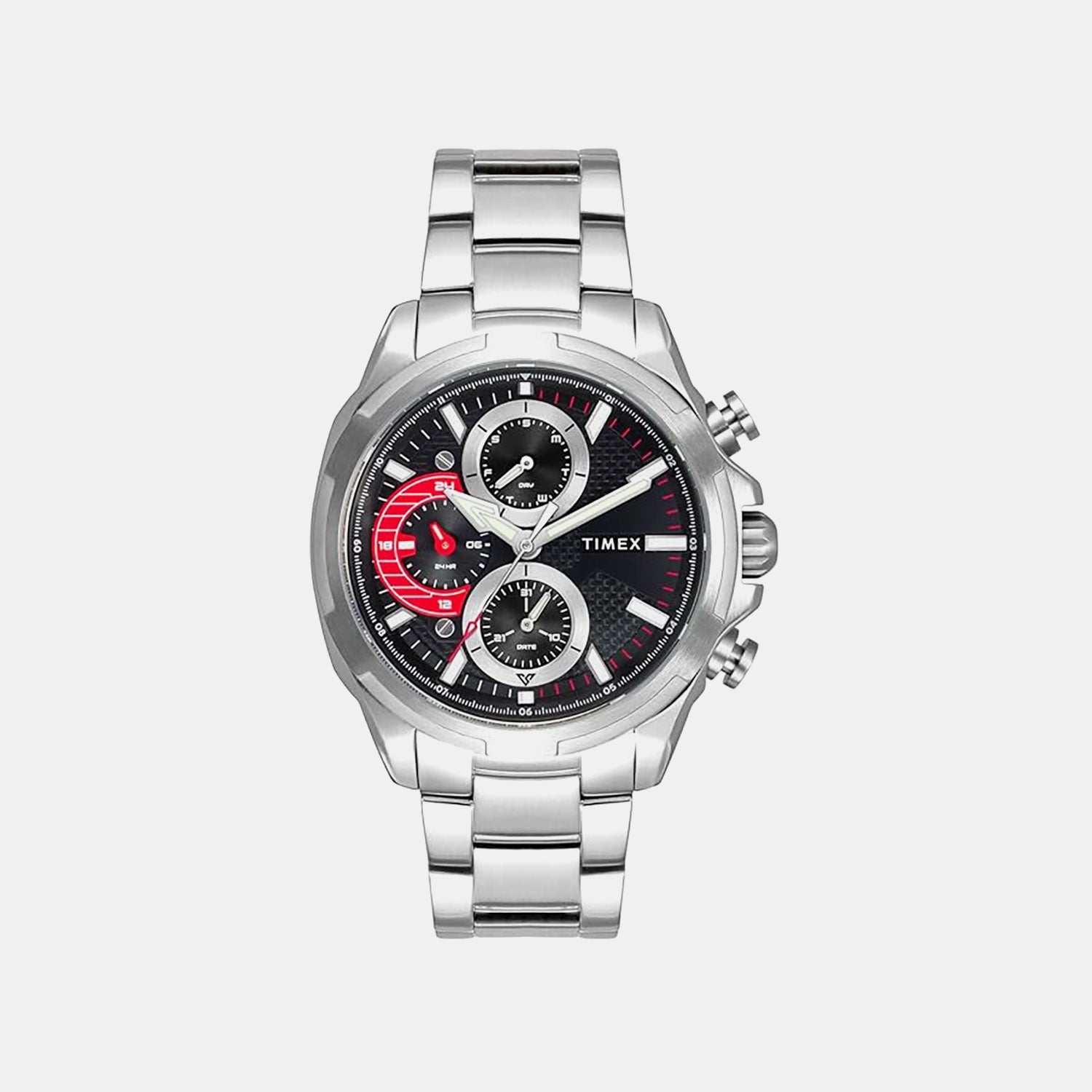 E Class Men Quartz Black Dial Multi-Function Stainless Steel Watch TWEG25000