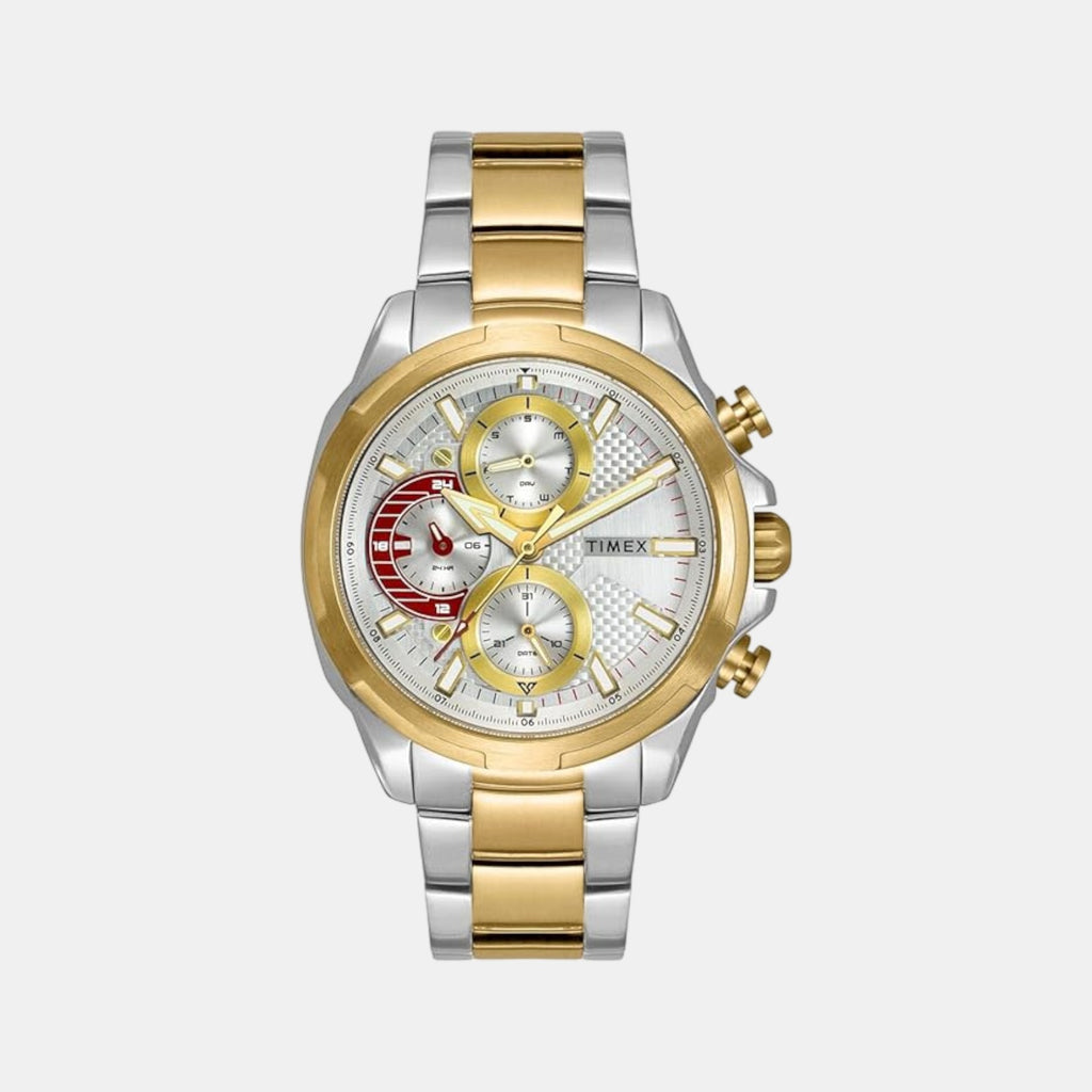 E Class Men Quartz Silver Dial Multi-Function Stainless Steel Watch TWEG25001