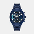 E Class Men Quartz Blue Dial Multi-Function Stainless Steel Watch TWEG25003