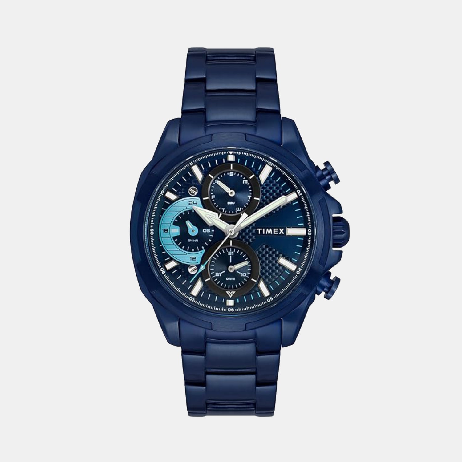 E Class Men Quartz Blue Dial Multi-Function Stainless Steel Watch TWEG25003