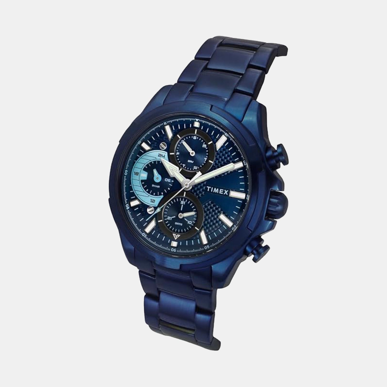 E Class Men Quartz Blue Dial Multi-Function Stainless Steel Watch TWEG25003