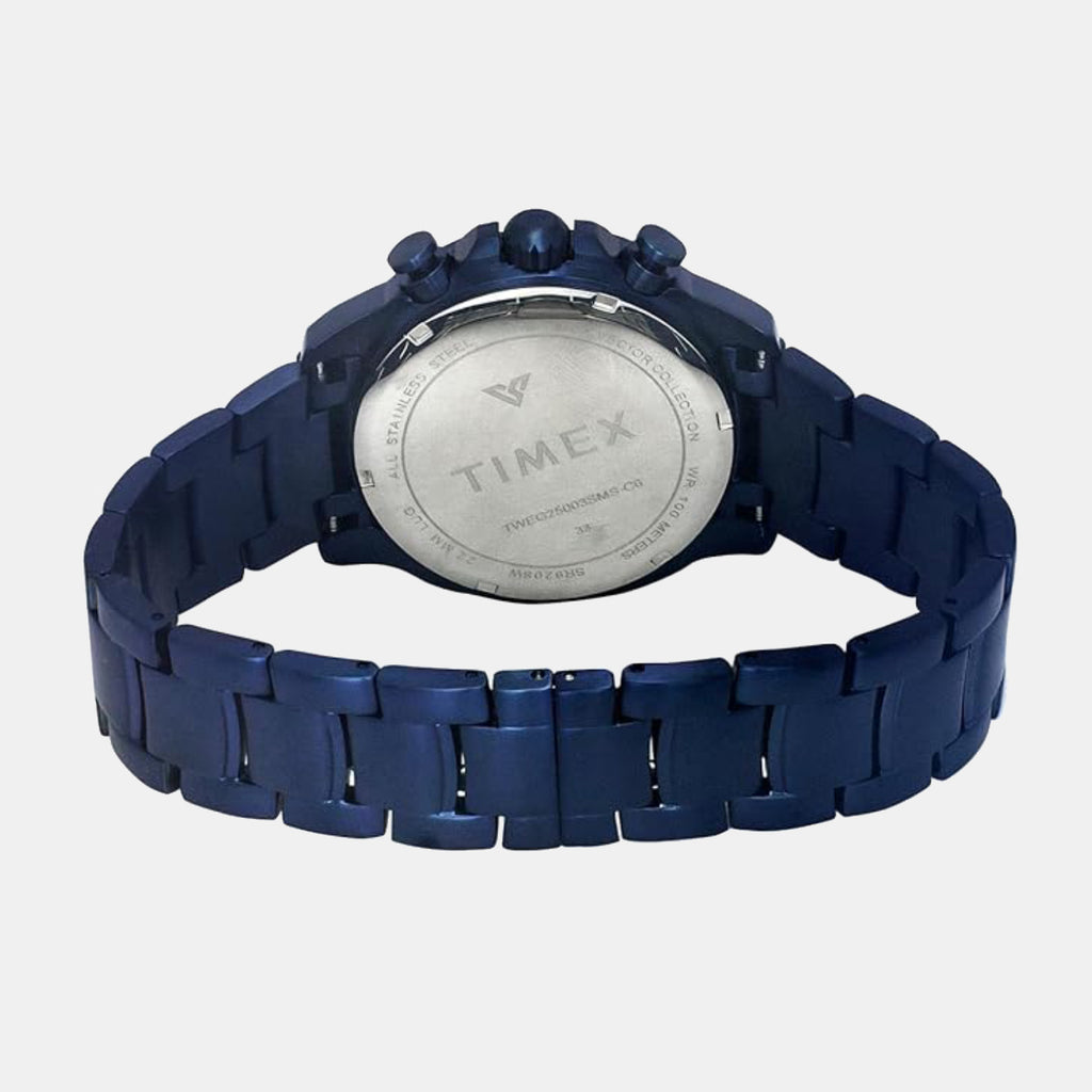 E Class Men Quartz Blue Dial Multi-Function Stainless Steel Watch TWEG25003