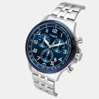 E Class Men Quartz Blue Dial Chronograph Stainless Steel Watch TWEG25101
