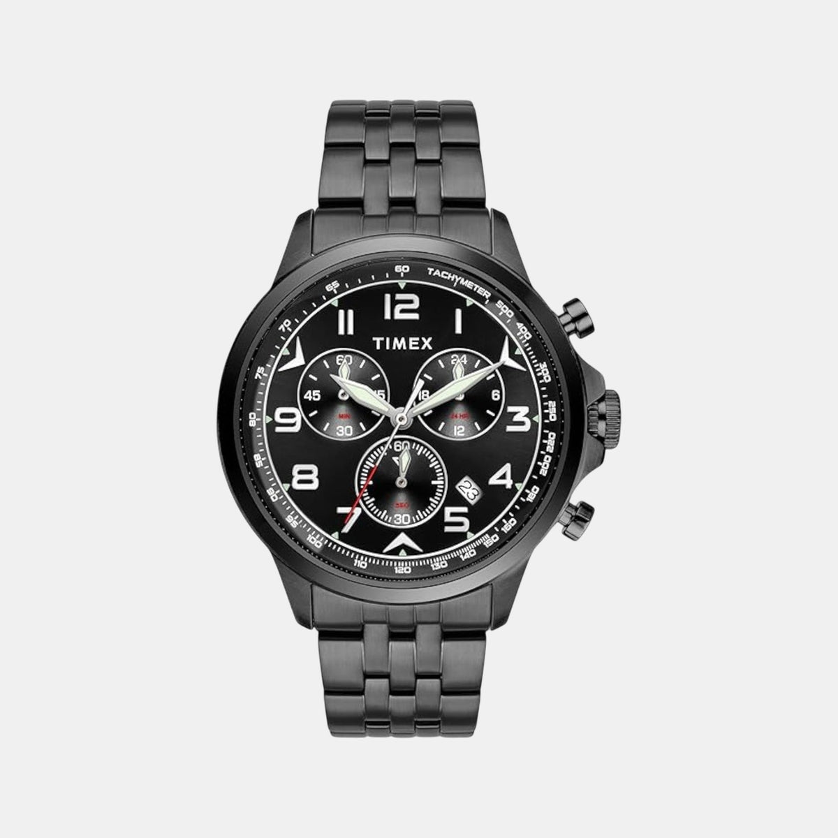 Vector Men Quartz Black Dial Multi-Function Stainless Steel Watch TWEG25103