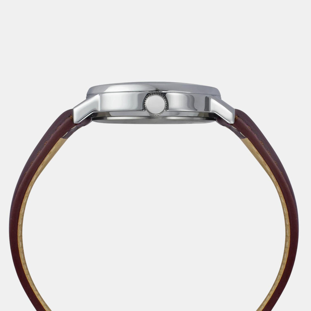 Fashion Men Quartz Blue Dial Analog Leather Watch TWEG25400