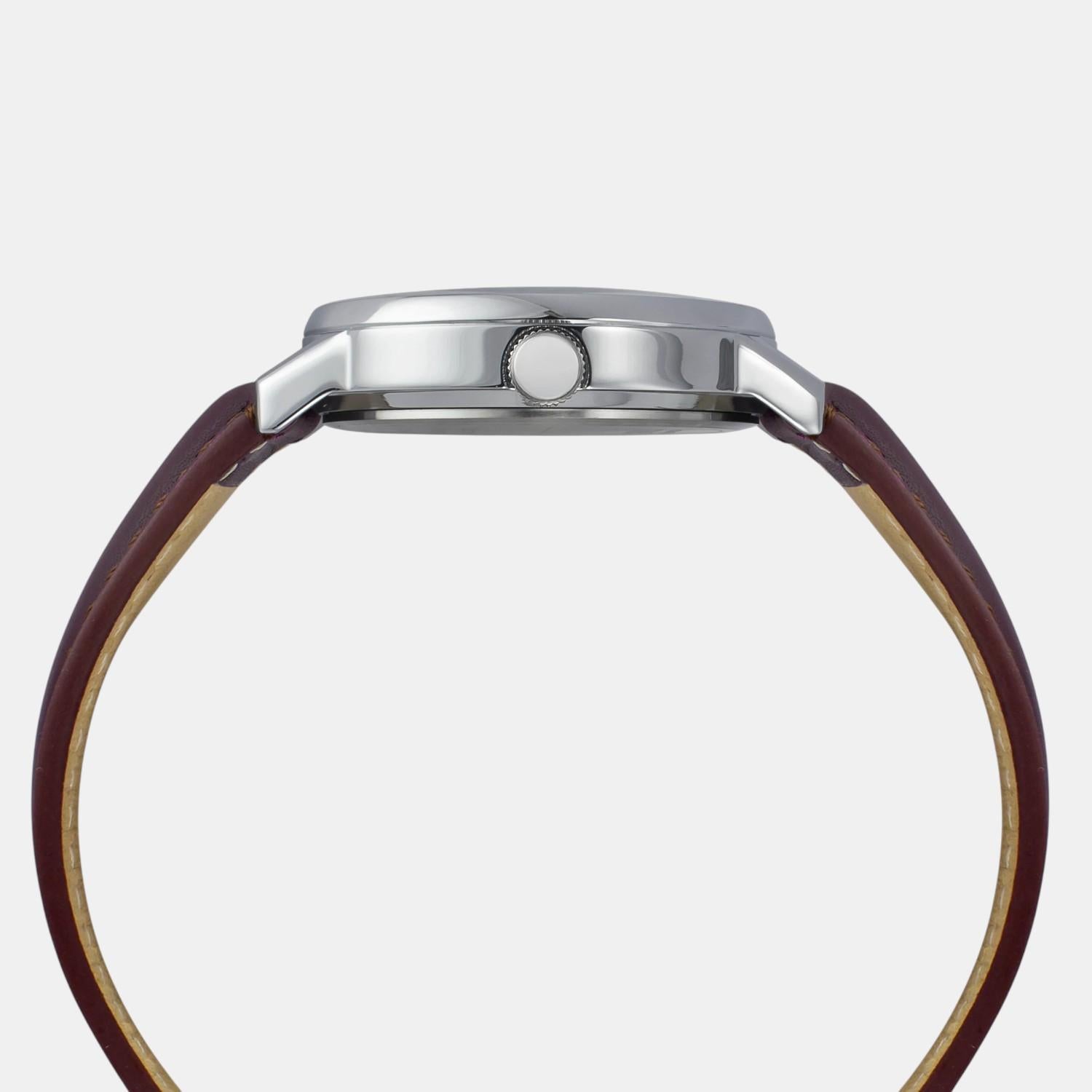 Fashion Men Quartz Blue Dial Analog Leather Watch TWEG25400