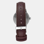 Fashion Men Quartz Blue Dial Analog Leather Watch TWEG25400