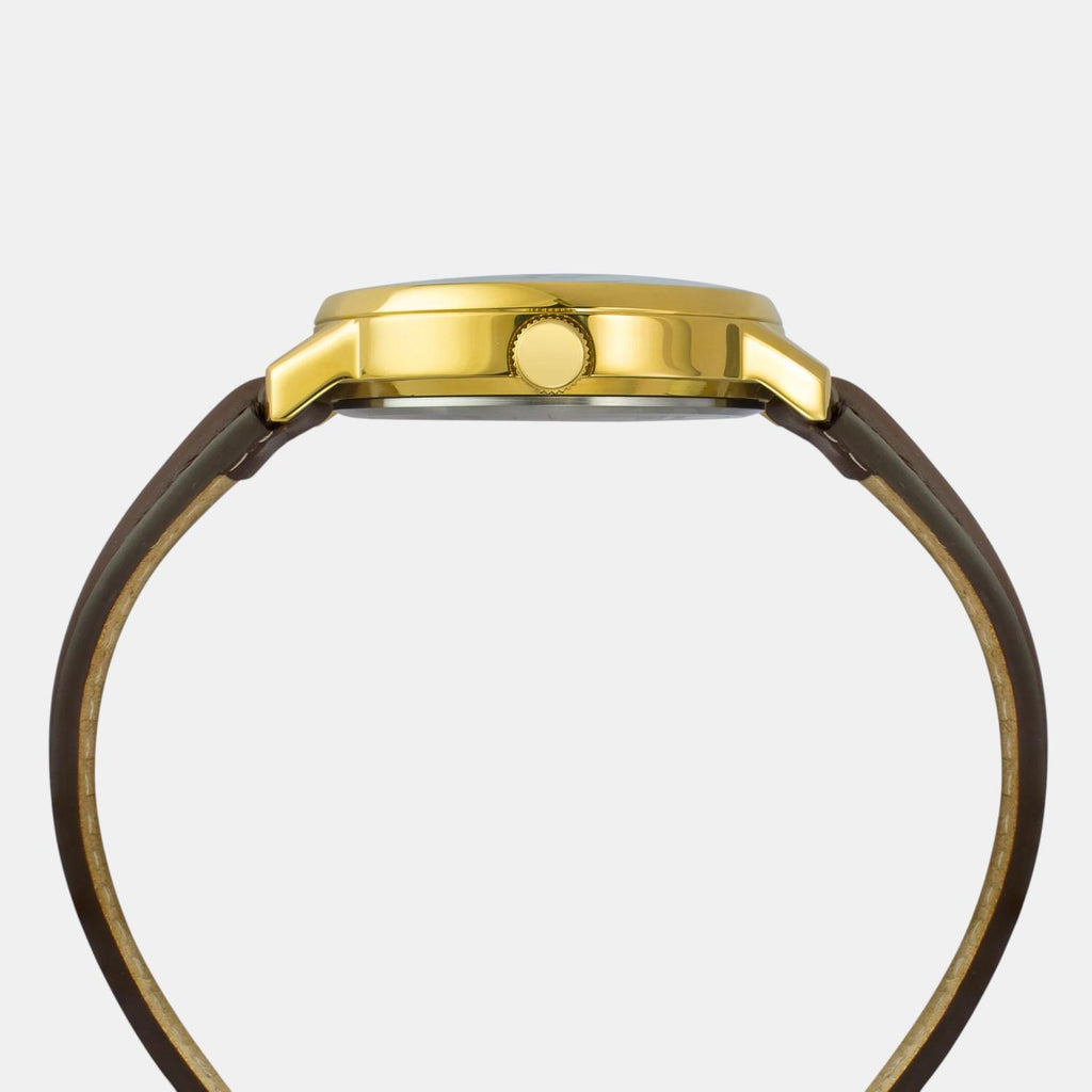 Fashion Men Quartz White Dial Analog Leather Watch TWEG25401