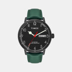 Fashion Men Quartz Black Dial Analog Leather Watch TWEG25402