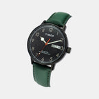 Fashion Men Quartz Black Dial Analog Leather Watch TWEG25402